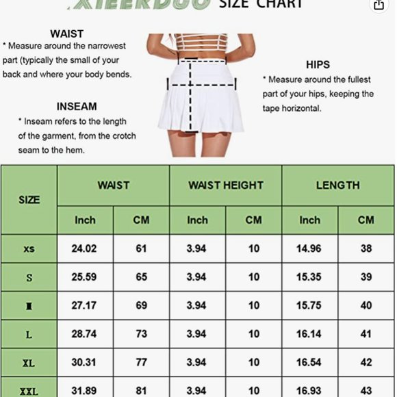 XIEERDUO Women's Athletic Tennis Golf Skirts with Pockets Size Medium - Picture 8 of 8
